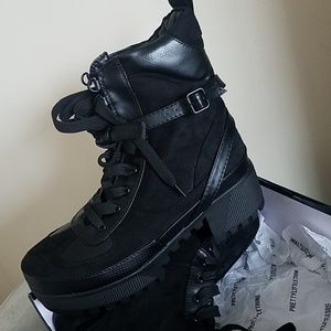 karmel black biker boots